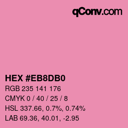 カラーコード: HEX #EB8DB0 | qconv.com