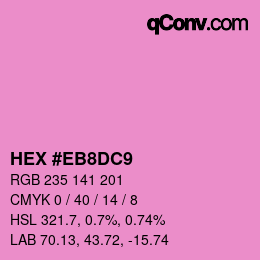 Color code: HEX #EB8DC9 | qconv.com