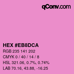 Color code: HEX #EB8DCA | qconv.com