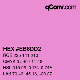 カラーコード: HEX #EB8DD2 | qconv.com