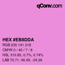 カラーコード: HEX #EB8DDA | qconv.com