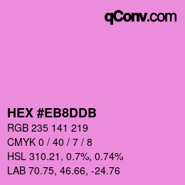 Color code: HEX #EB8DDB | qconv.com