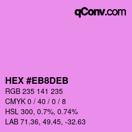 Color code: HEX #EB8DEB | qconv.com