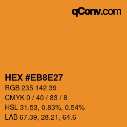 Color code: HEX #EB8E27 | qconv.com