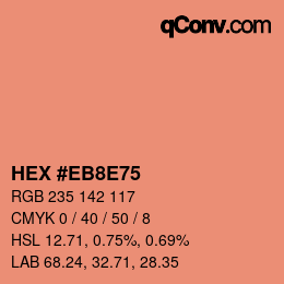 Color code: HEX #EB8E75 | qconv.com