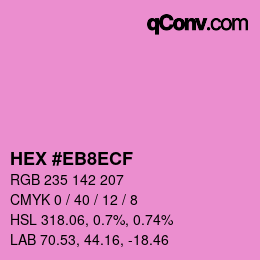 Color code: HEX #EB8ECF | qconv.com