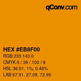 Color code: HEX #EB8F00 | qconv.com