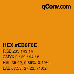 Código de color: HEX #EB8F0E | qconv.com