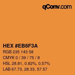カラーコード: HEX #EB8F3A | qconv.com