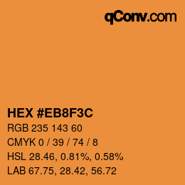 Color code: HEX #EB8F3C | qconv.com