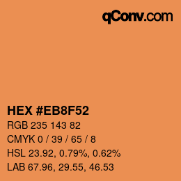 カラーコード: HEX #EB8F52 | qconv.com