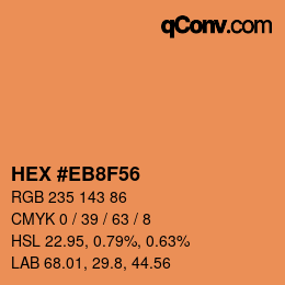 Color code: HEX #EB8F56 | qconv.com