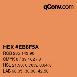 Color code: HEX #EB8F5A | qconv.com