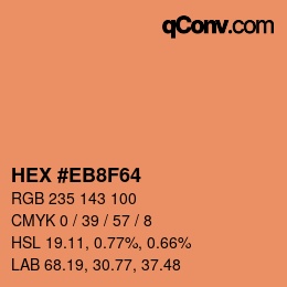 Color code: HEX #EB8F64 | qconv.com
