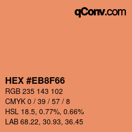 Color code: HEX #EB8F66 | qconv.com