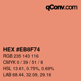 Color code: HEX #EB8F74 | qconv.com