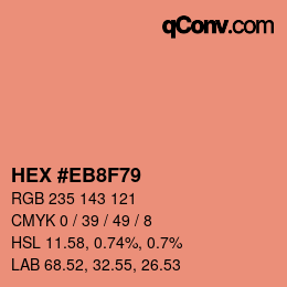 Farbcode: HEX #EB8F79 | qconv.com