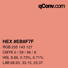 カラーコード: HEX #EB8F7F | qconv.com