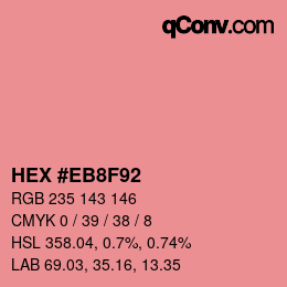 Color code: HEX #EB8F92 | qconv.com