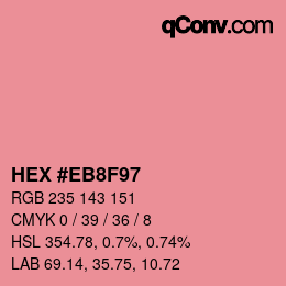 カラーコード: HEX #EB8F97 | qconv.com