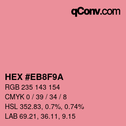 Color code: HEX #EB8F9A | qconv.com