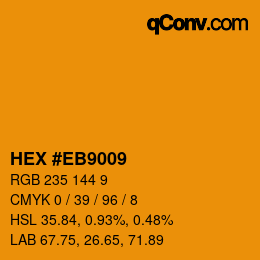 Color code: HEX #EB9009 | qconv.com