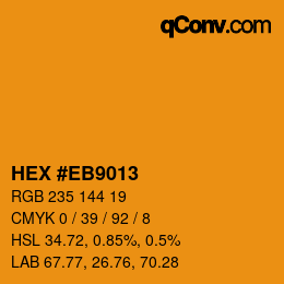 カラーコード: HEX #EB9013 | qconv.com