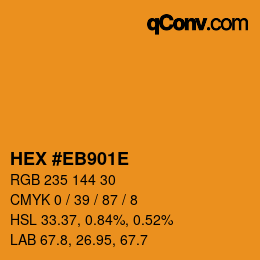 Color code: HEX #EB901E | qconv.com
