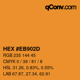 Color code: HEX #EB902D | qconv.com