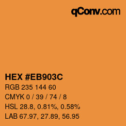 Color code: HEX #EB903C | qconv.com