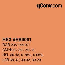 カラーコード: HEX #EB9061 | qconv.com