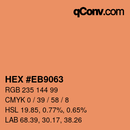 Color code: HEX #EB9063 | qconv.com