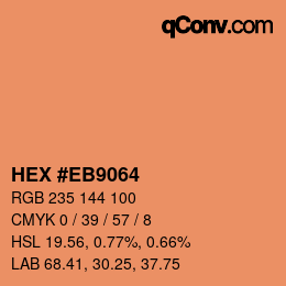 Color code: HEX #EB9064 | qconv.com