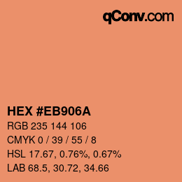 Color code: HEX #EB906A | qconv.com