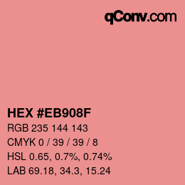 Color code: HEX #EB908F | qconv.com