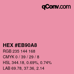 カラーコード: HEX #EB90A8 | qconv.com
