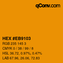 Color code: HEX #EB9103 | qconv.com