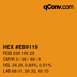 Color code: HEX #EB9119 | qconv.com
