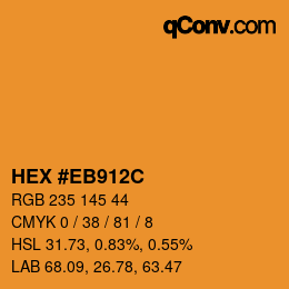 Color code: HEX #EB912C | qconv.com