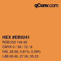 Color code: HEX #EB9241 | qconv.com