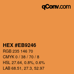 Color code: HEX #EB9246 | qconv.com