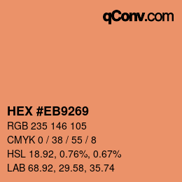 カラーコード: HEX #EB9269 | qconv.com