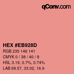 Color code: HEX #EB928D | qconv.com