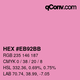 Color code: HEX #EB92BB | qconv.com