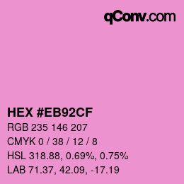 Color code: HEX #EB92CF | qconv.com