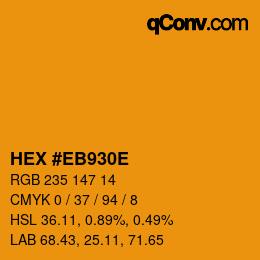 Color code: HEX #EB930E | qconv.com