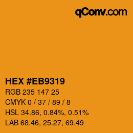 Color code: HEX #EB9319 | qconv.com