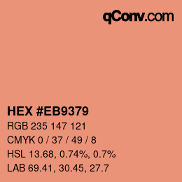 Color code: HEX #EB9379 | qconv.com