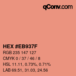 Farbcode: HEX #EB937F | qconv.com