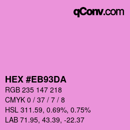 Color code: HEX #EB93DA | qconv.com